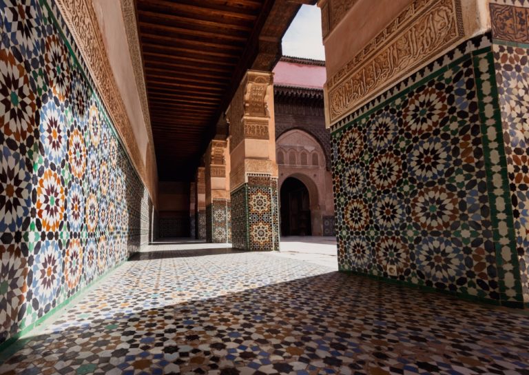 Madrasa Ben Youssef, Marrakech, Morocco. This Madrasa was an Islamic college in Marrakesh.